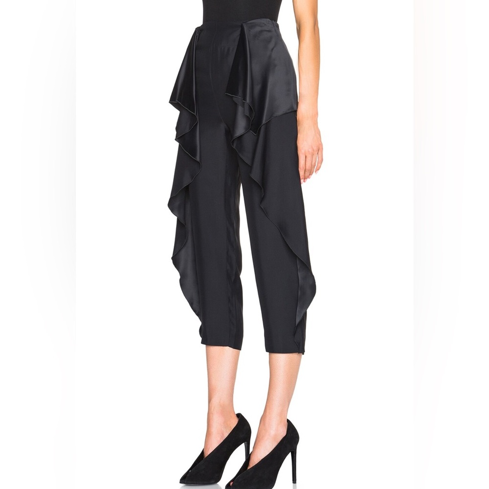 Stella McCartney culotte pants with ruffle accent at sides and elasticized waist